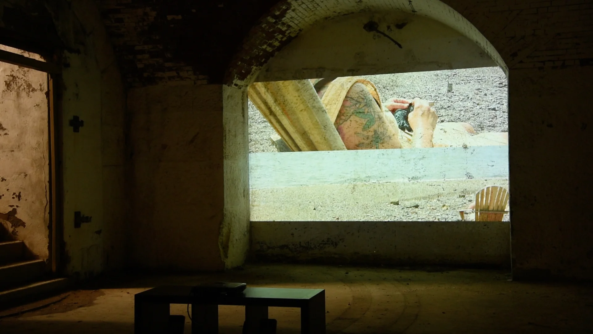 installation view, Cove, Island Arts Initiative, Georges Island, Boston Harbor