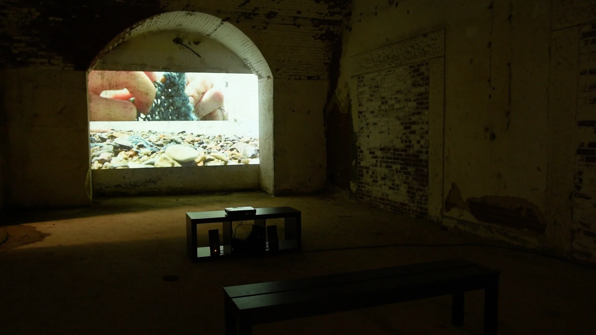 installation view, Cove, Island Arts Initiative, Georges Island, Boston Harbor