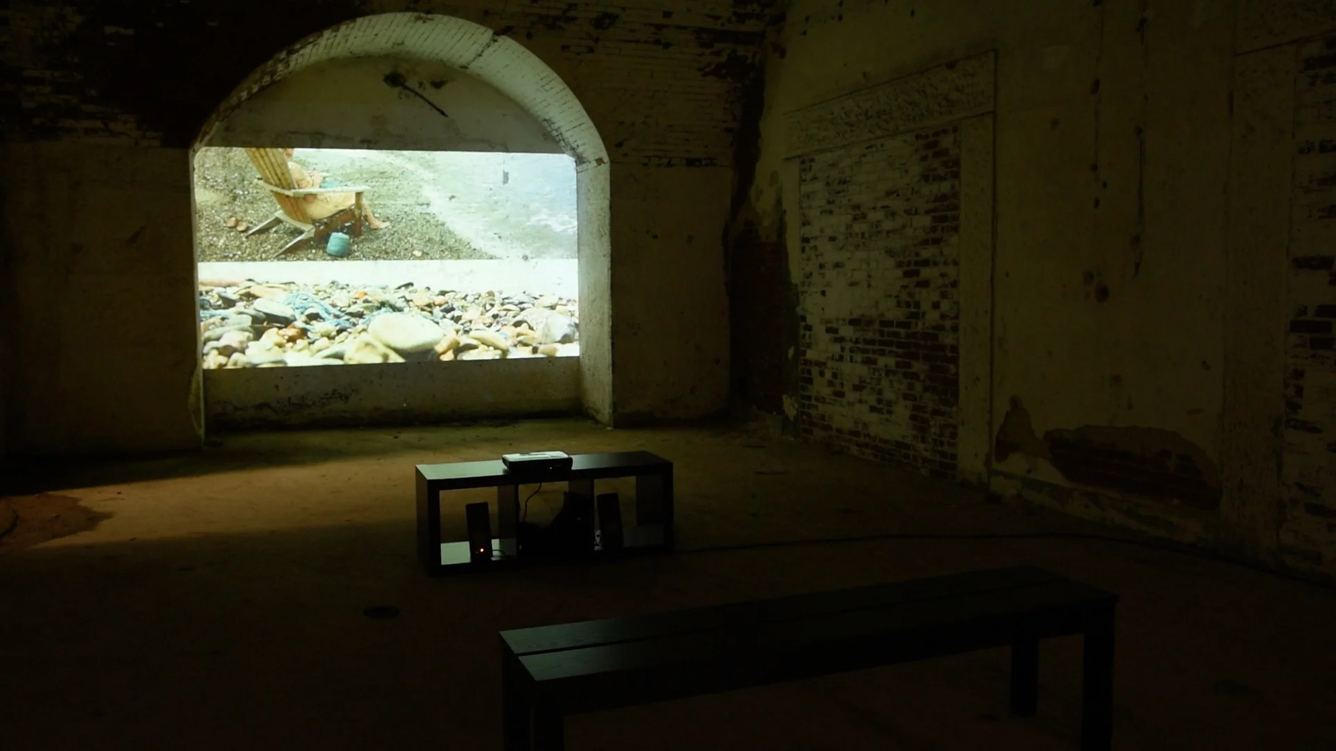 installation view, Cove, Island Arts Initiative, Georges Island, Boston Harbor