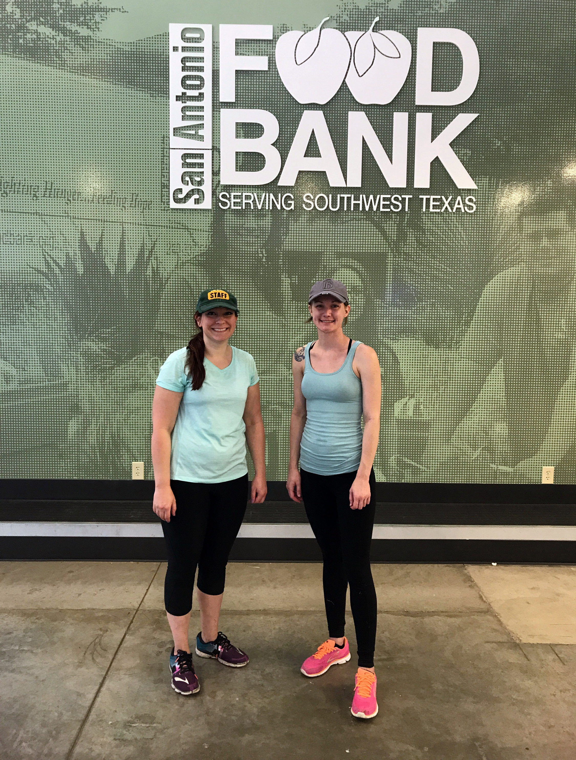 Emily (left) and Elise (right) after a hard days work at the SA Food Bank orchard.