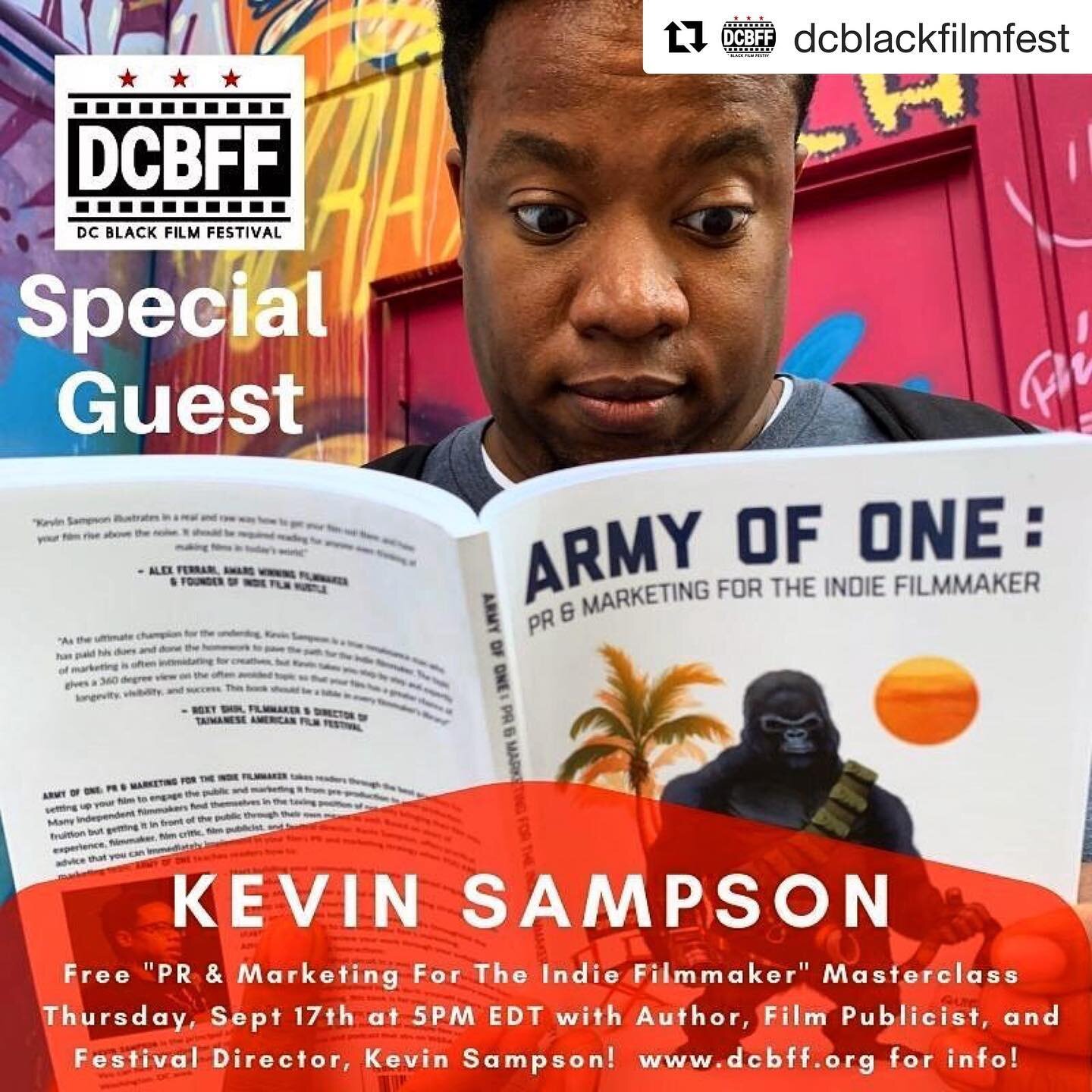 Y&rsquo;all, @dcblackfilmfest starts in a lil over a week! I&rsquo;m excited to be giving a masterclass on how you can make your film stand out from pre-production to post! Get your tickets to this FREE event and more at DCBFF.org! 

#Repost @dcblack