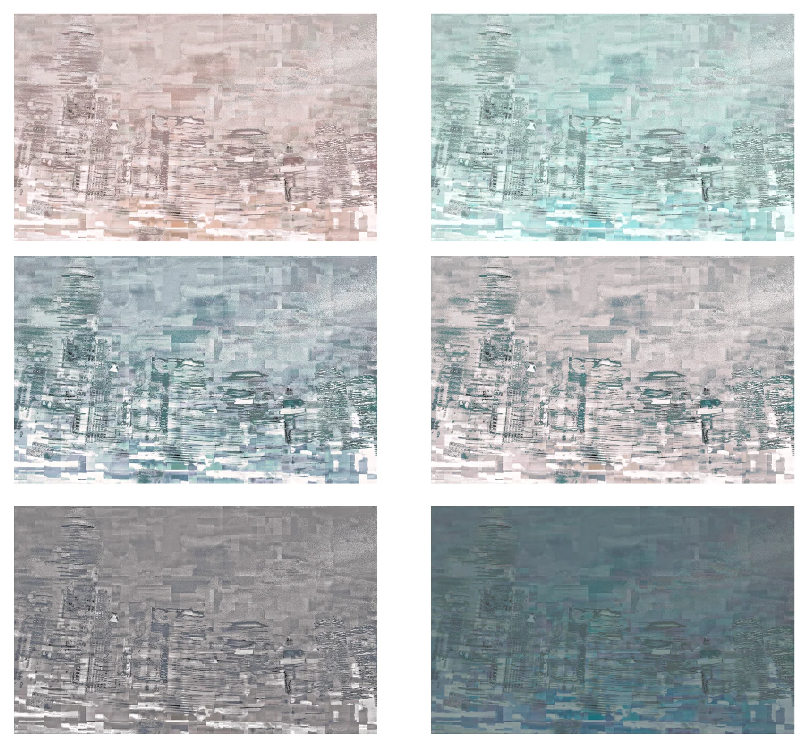 Impressions: Light #1-6, Photo Composite, UV Ink on Acrylic, 6"x10" each