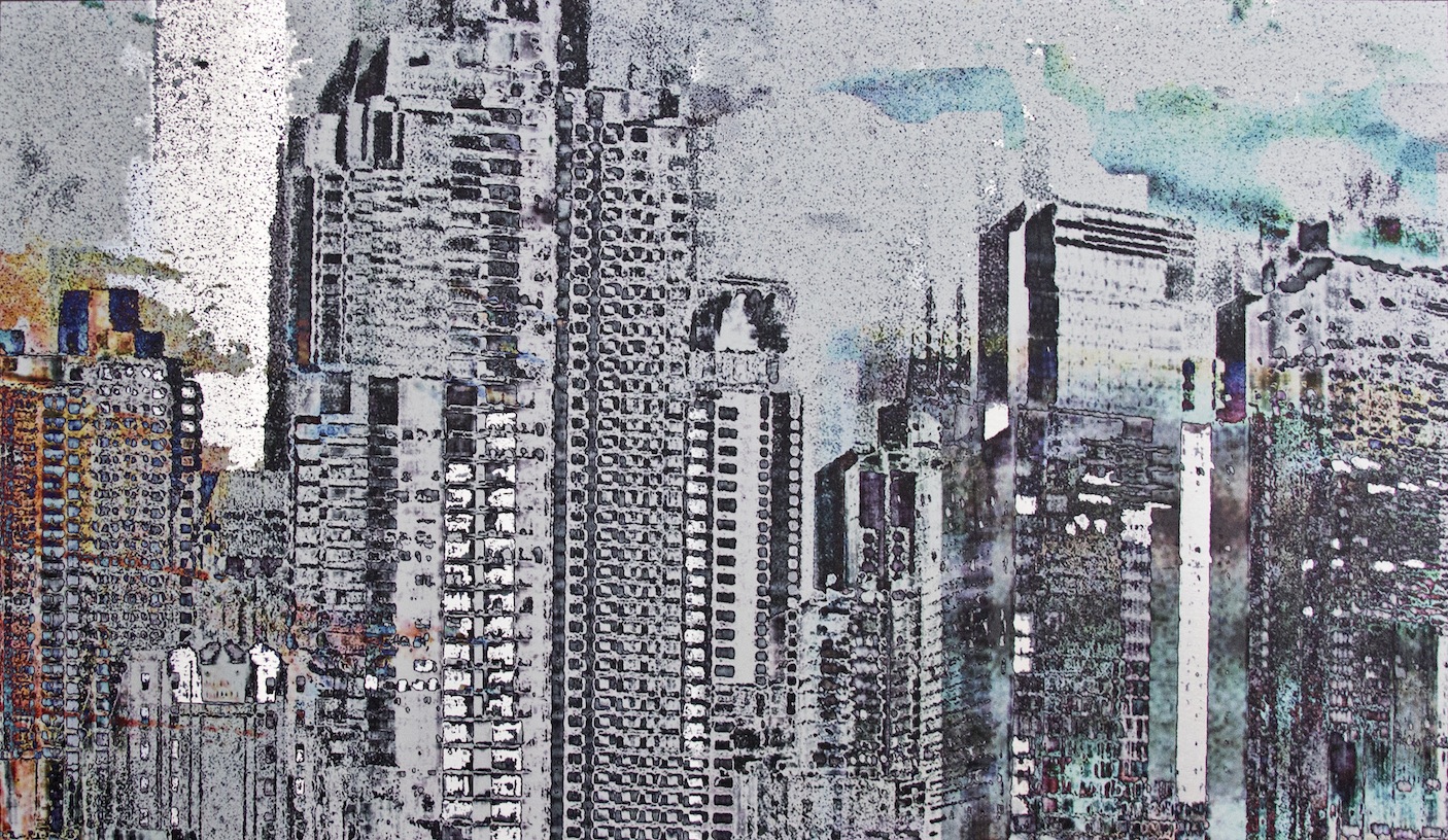 Strong Silence, Fragmented Patterns, Photo Composite, UV Ink on Aluminum, 20.9"x36"