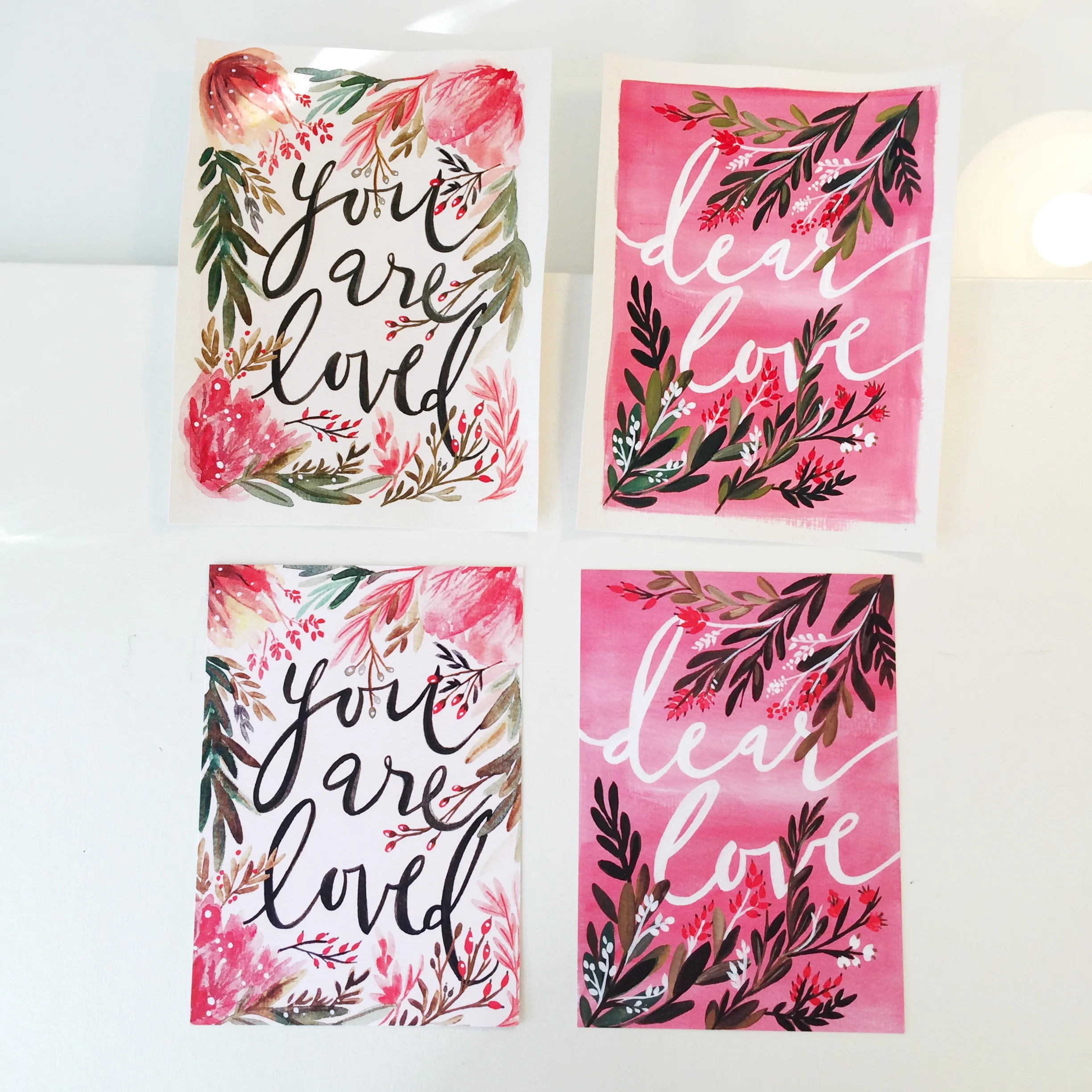 top: original paintings / bottom: final prints
