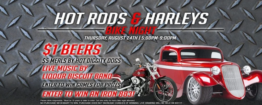 Hot Rods & Harley Bike Night Aug 24, 2017