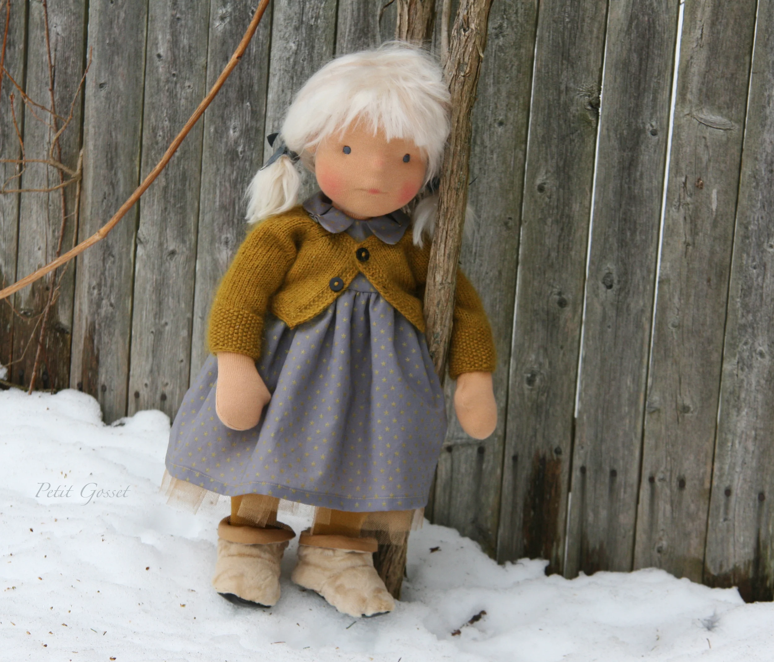 Malou - a natural fiber art doll by PetitGosset