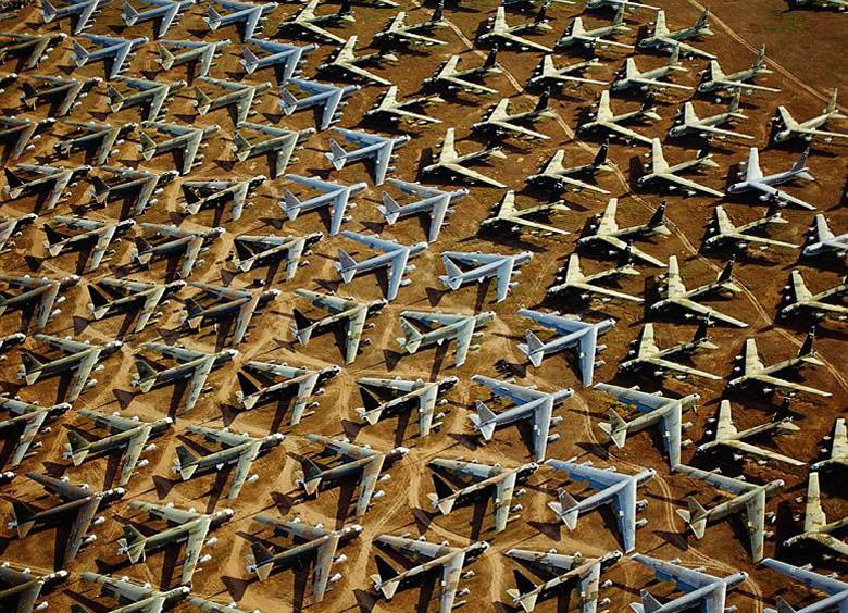 A small percentage of the Boneyard in Tucson (4,200 retired military aircraft awaiting repurposing)