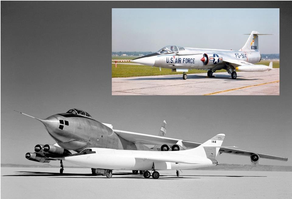 An F-104 Starfigher and its parents