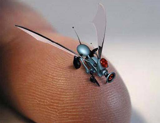 CIA's FruitFly nanobot listening device. Huge tech advance, except battery lasts only a fruit-fly-esque 18 seconds.