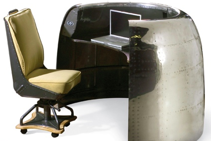 For your interior, there's a lot of furniture out there made from old plane parts.