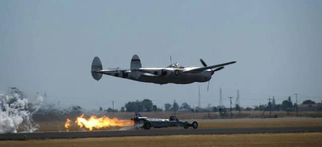 P-38 vs. Dragster