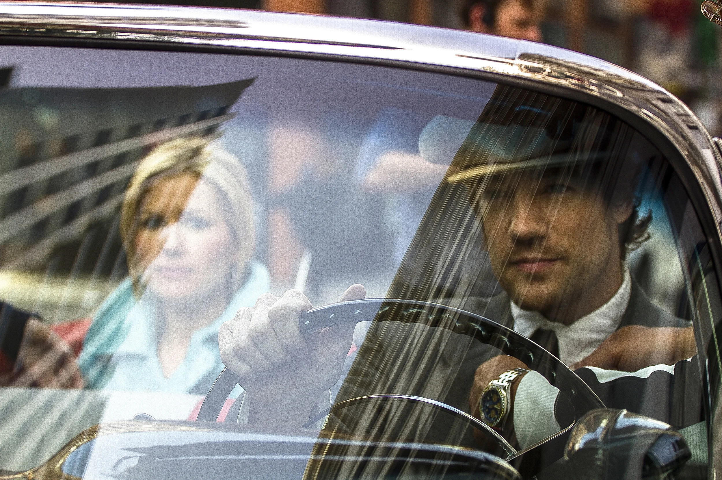 Emmanuel Delcour and Dido driving.jpg