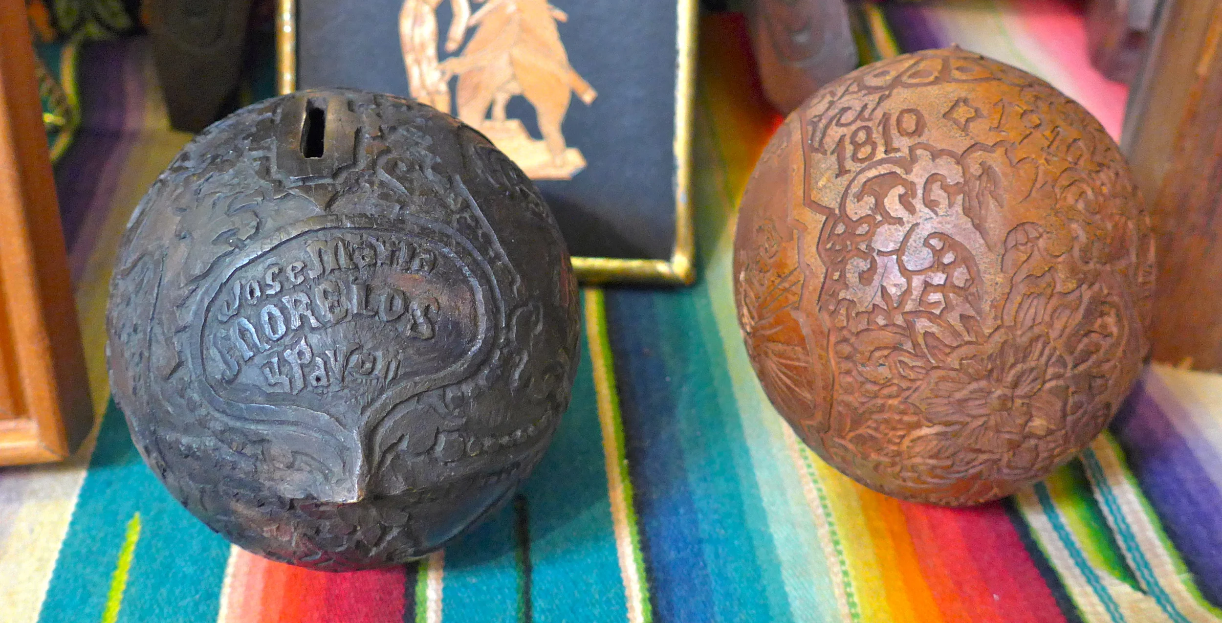 Mexican carved coconut banks