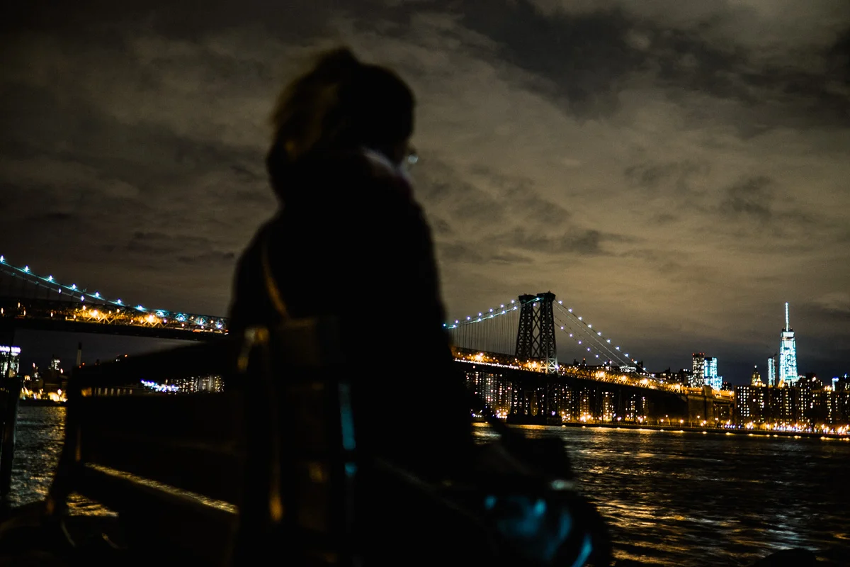 Tia Meyers Williamsburg Bridge at Night