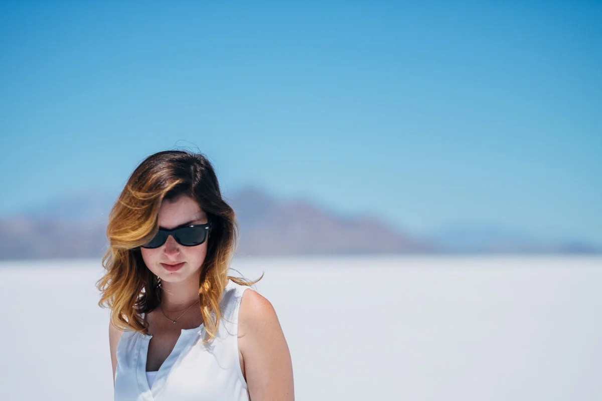 Tia Meyers at Bonneville Salt Flats