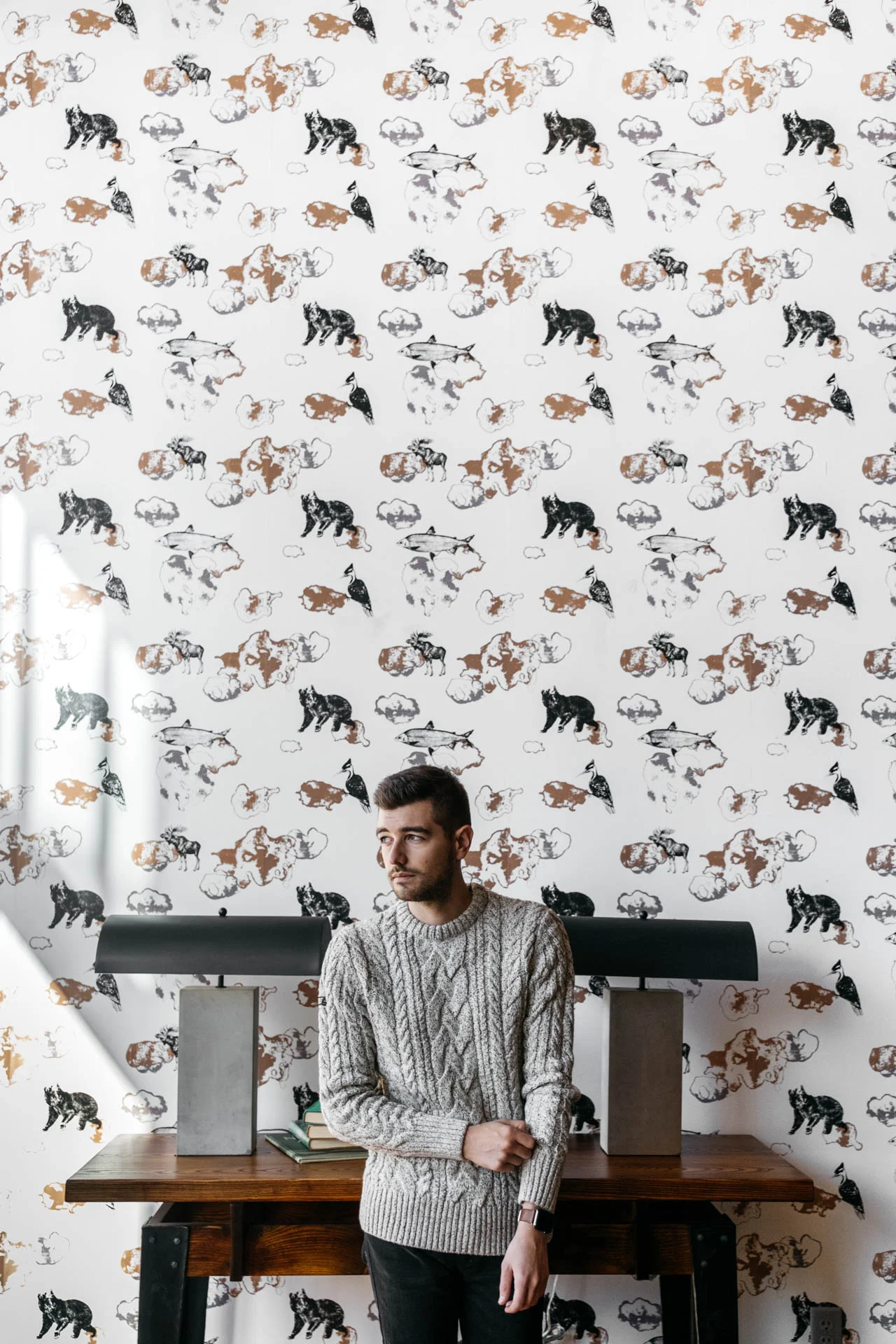 Jonathan Grado Portrait in Hewing Hotel Lobby