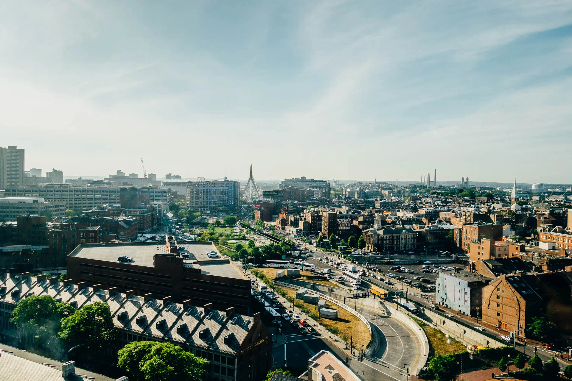 Boston Skyline & Wishbone Bridge