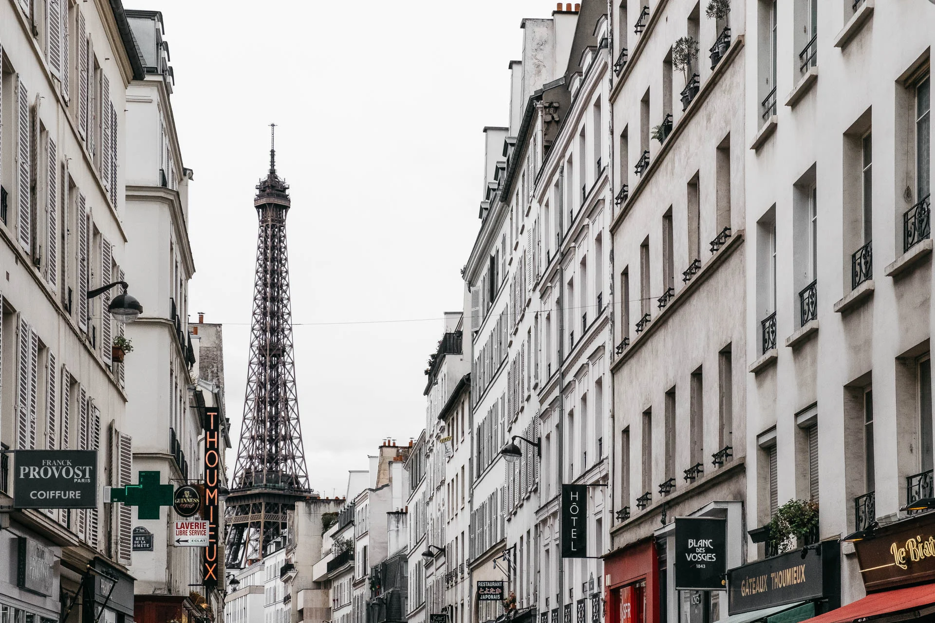 Paris Day 2 Eiffel Tower from Paris Street
