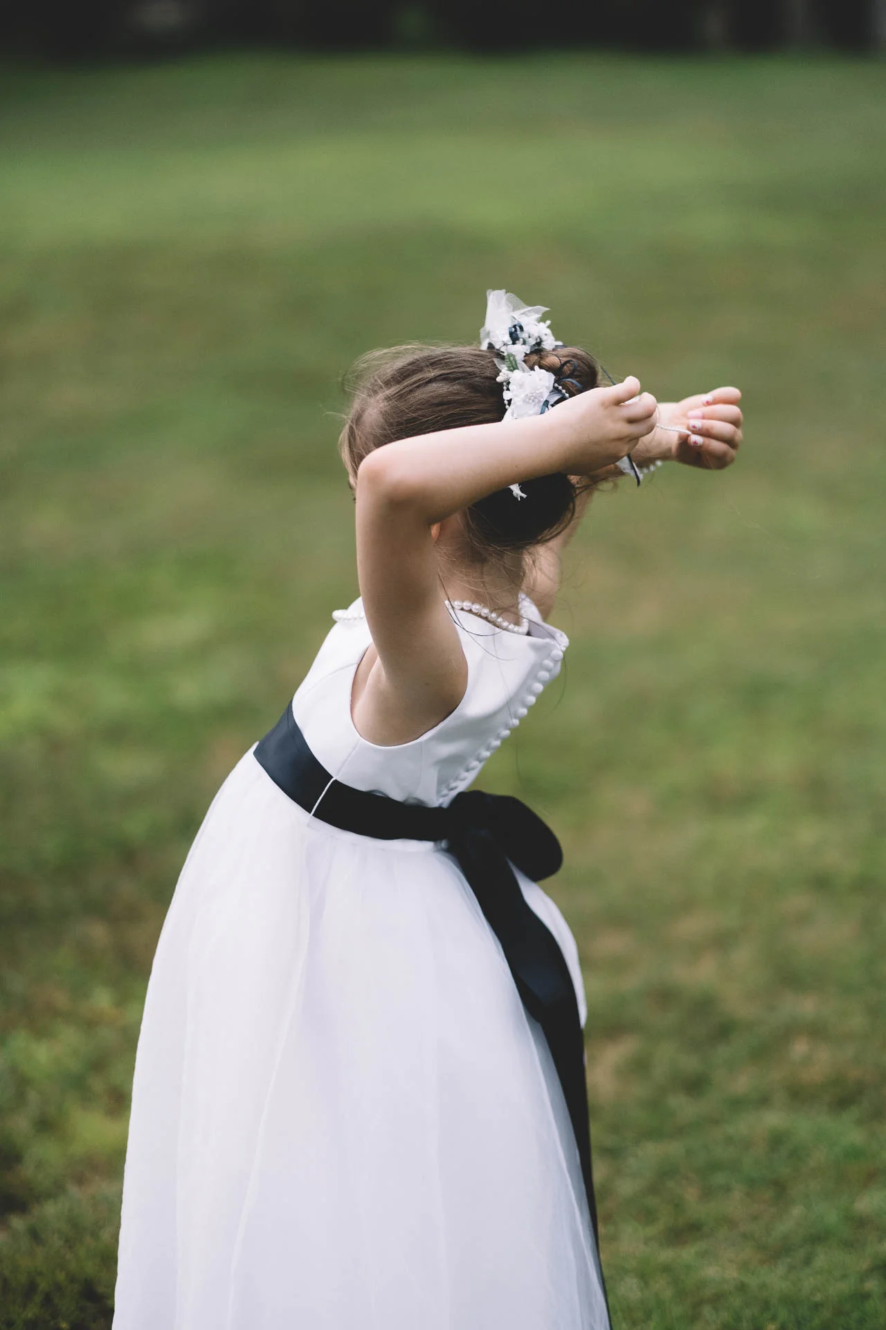 Flower Girl in White Dress