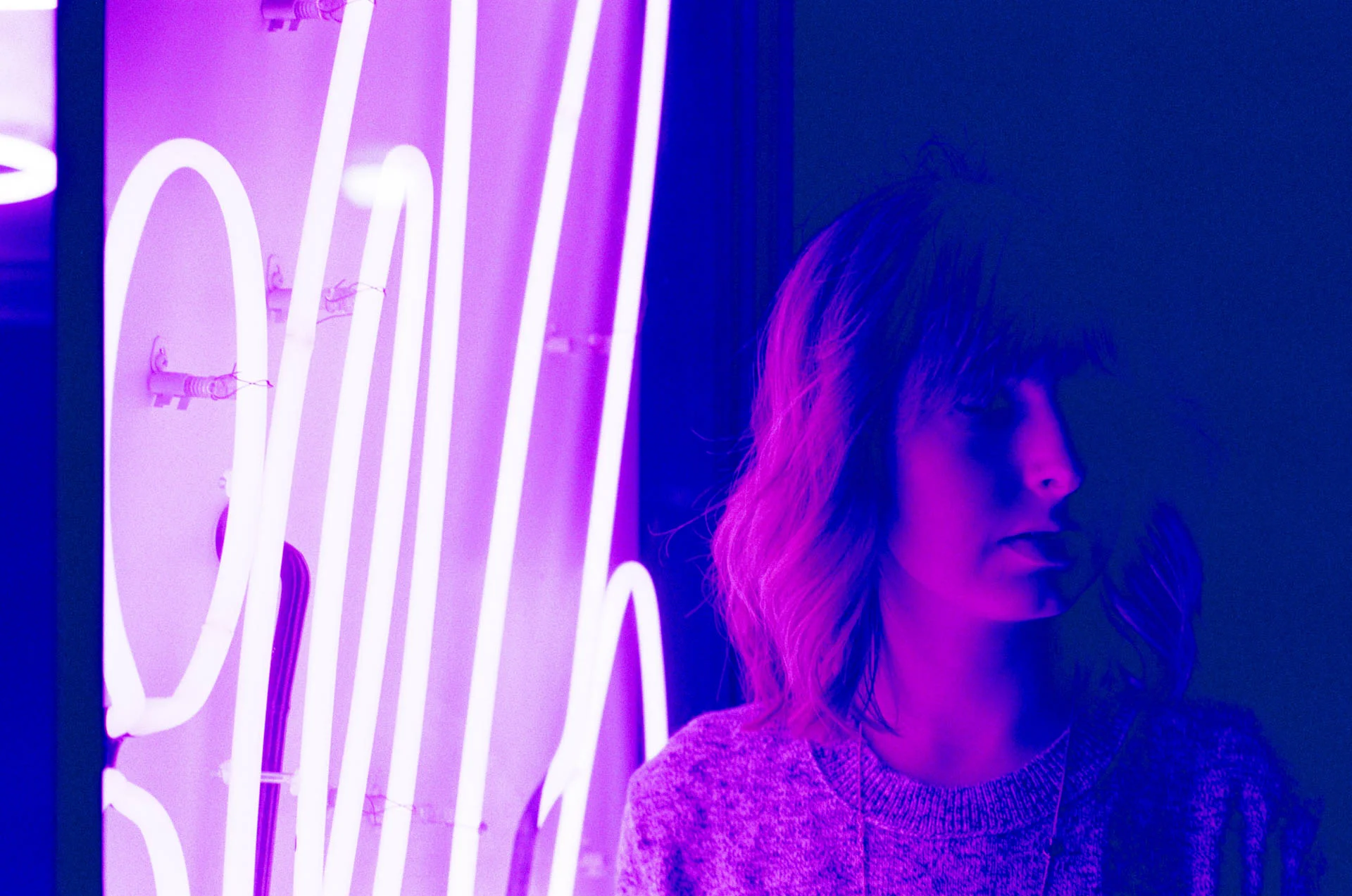 Neon Light Film Portrait of Tia Meyers