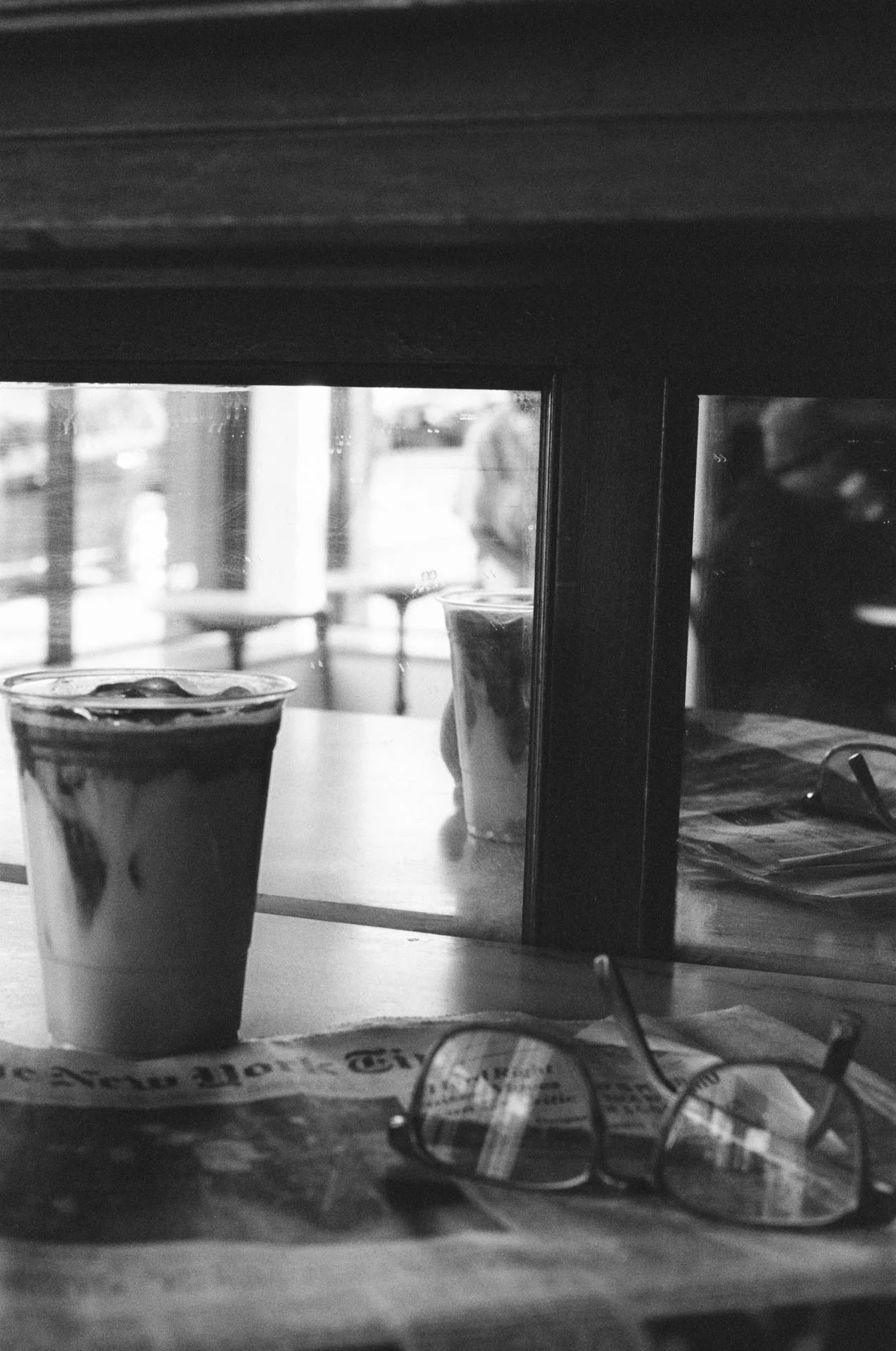 Smith Canteen Glasses and Newspaper