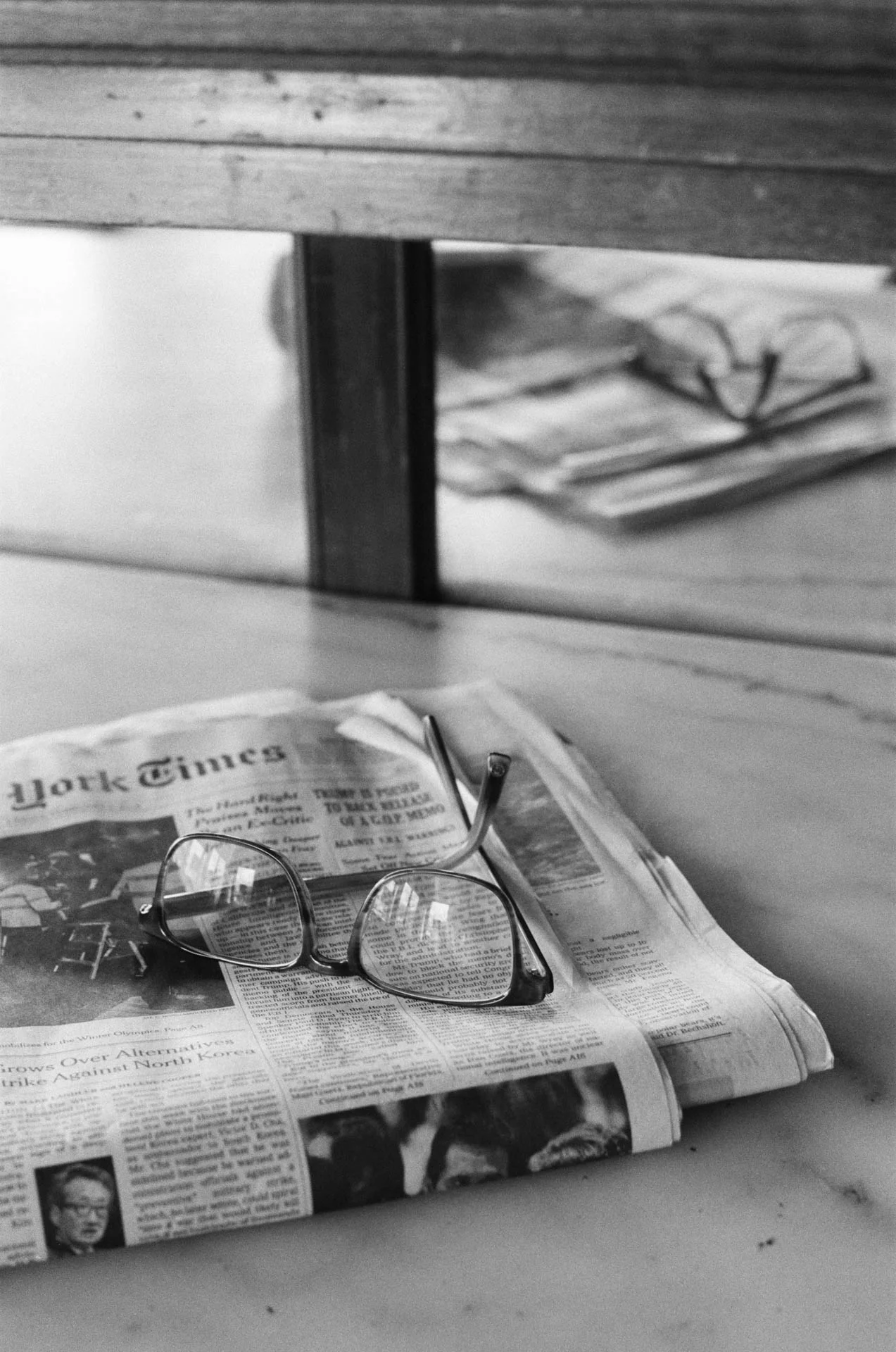 Smith Canteen Glasses and Newspaper