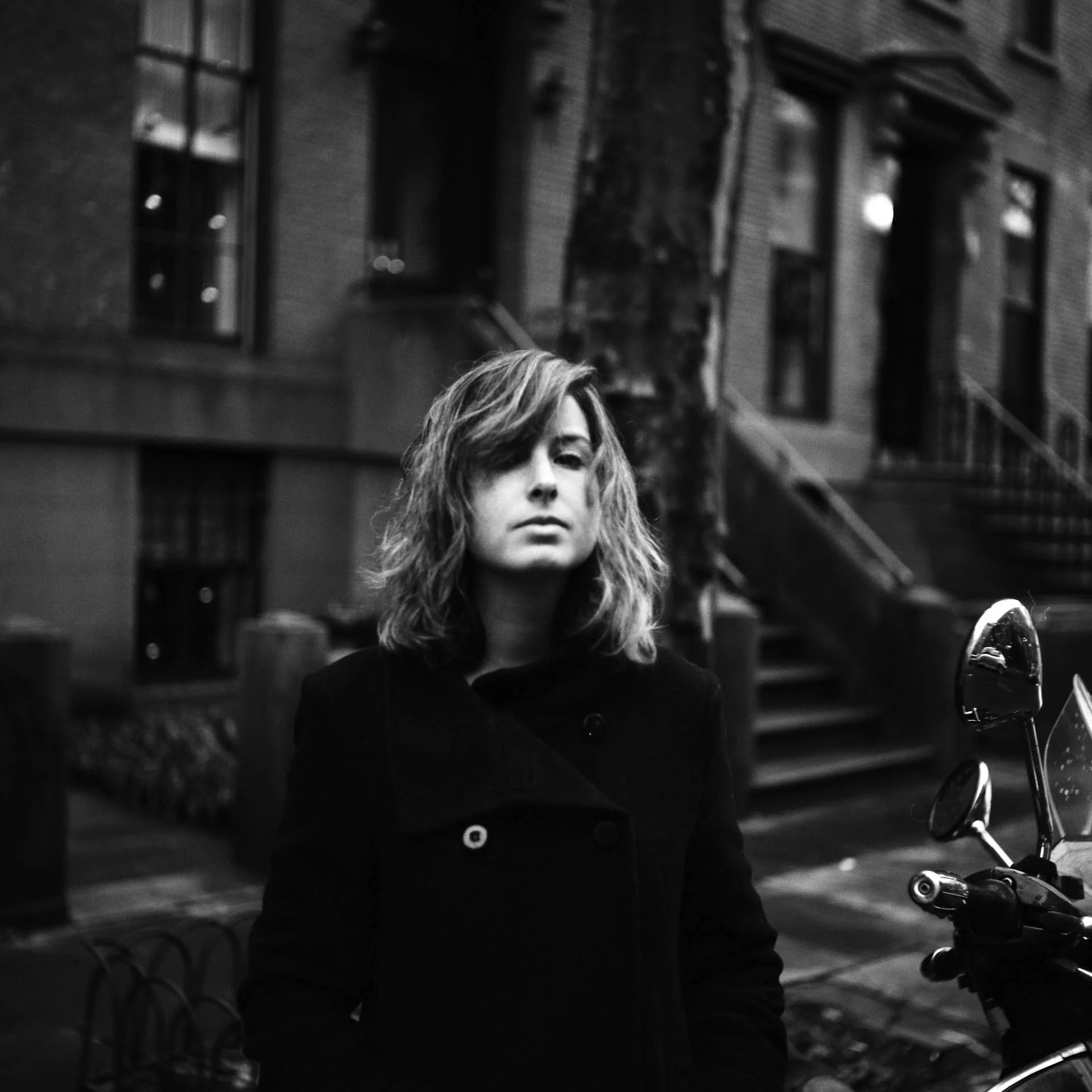 Tia Meyers Film Portrait with Motorcycle