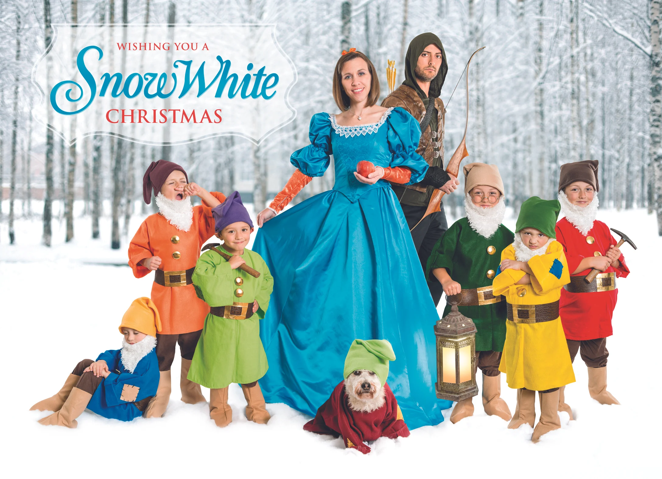 This is my recent family portrait / Christmas card. I photographed everyone individually and then created the composite that you see here. And no I don't have 6 kids...only 2!