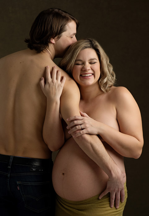 fun intimate elegant couples maternity portrait