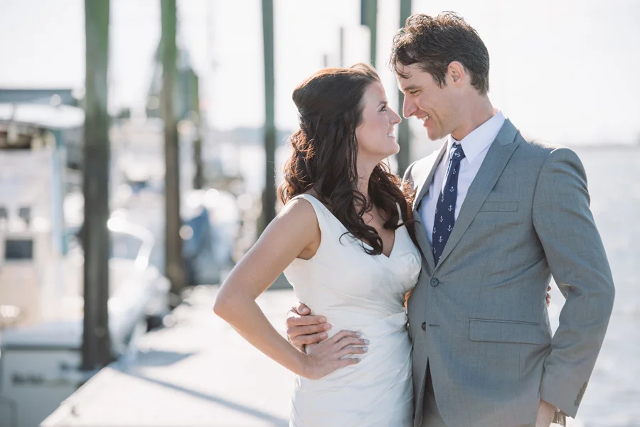 bride groom hilton head dock