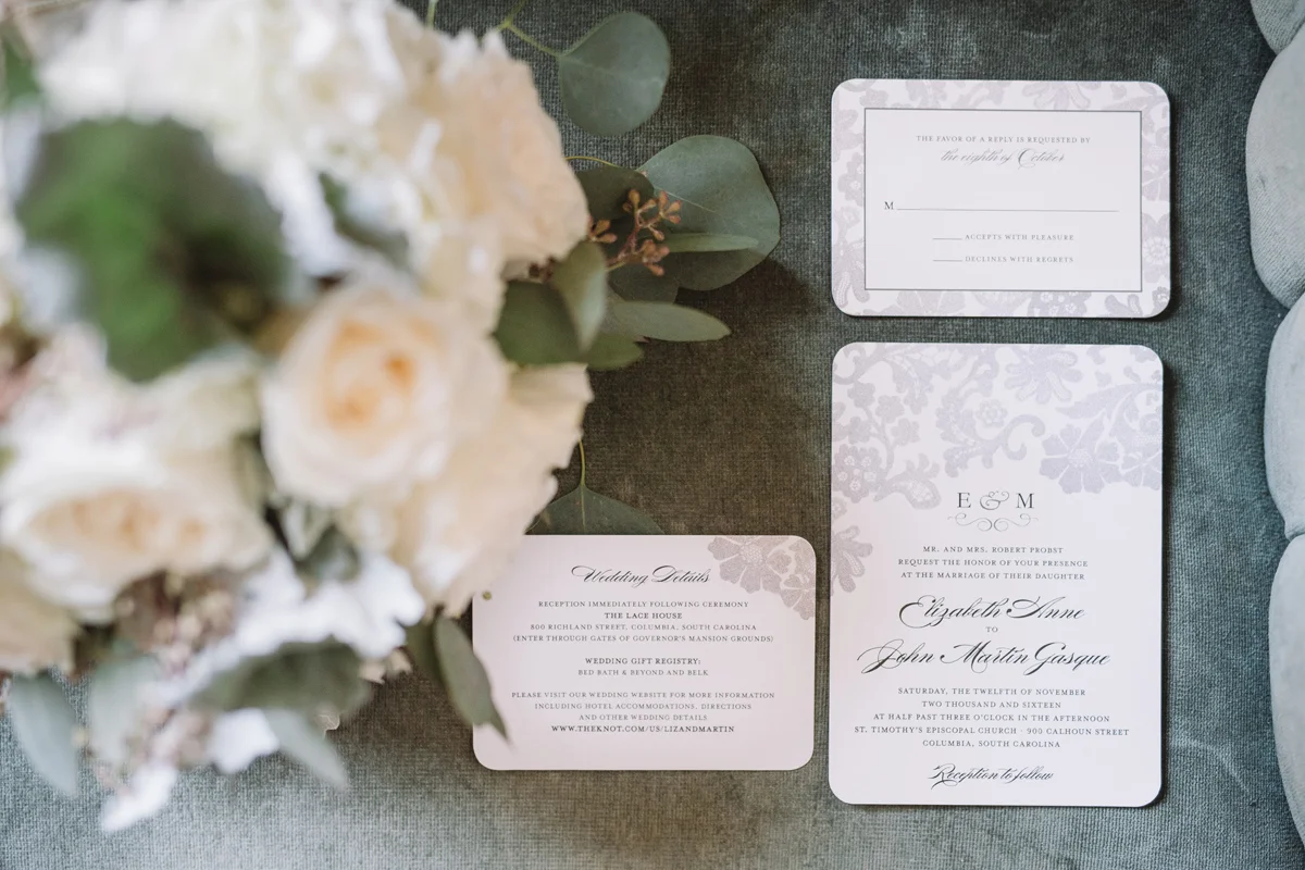 wedding invitation details at sc lace house
