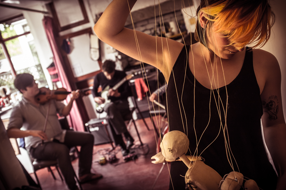 Astrid rehearsing with Stems. Photo by tedadair.com