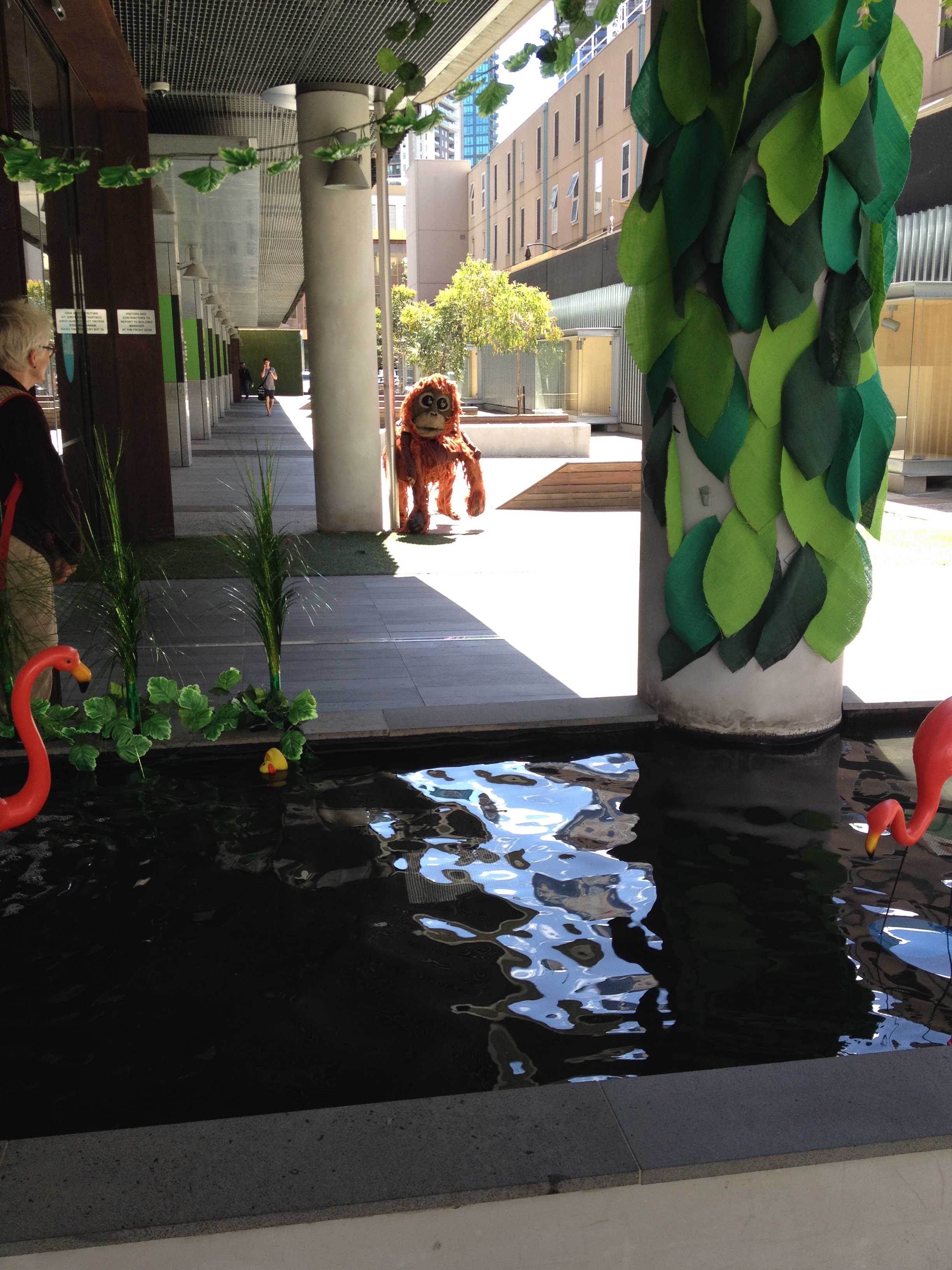 Big Henri emerging from behind pillars, operated by yours truly.