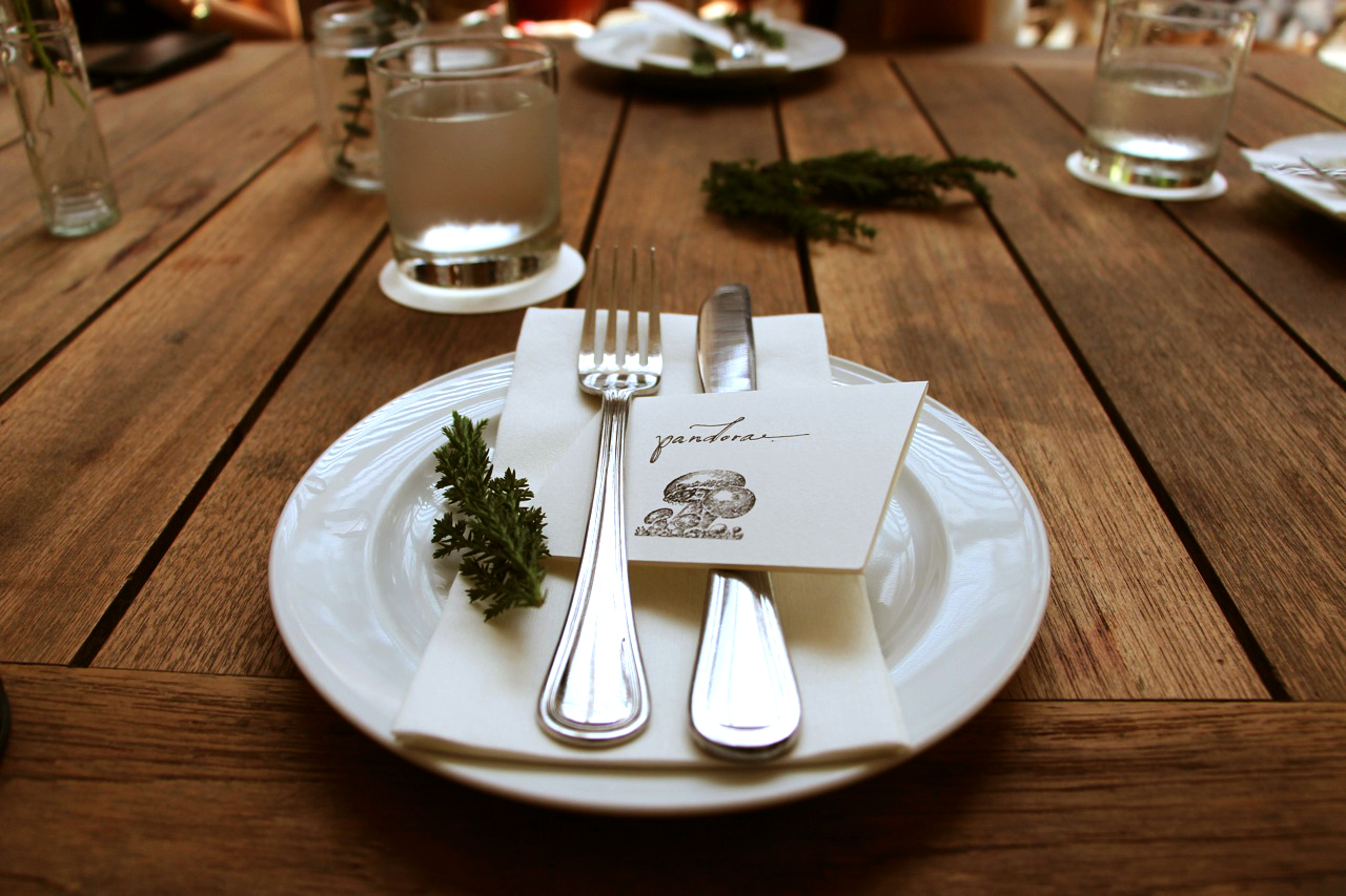 Hand-lettered placards that I made for the guests