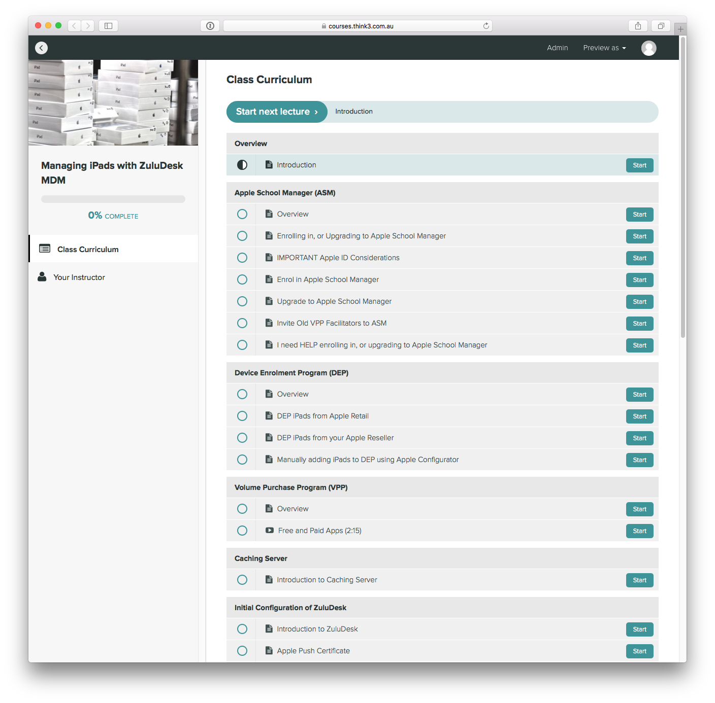course homepage