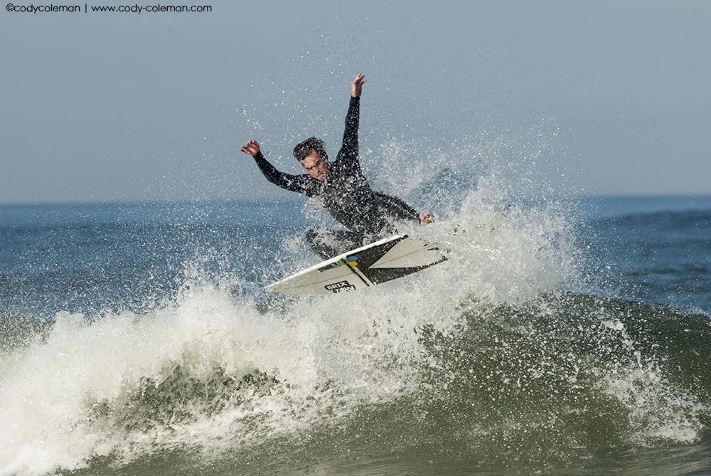 Seth going against the off shore wind. 