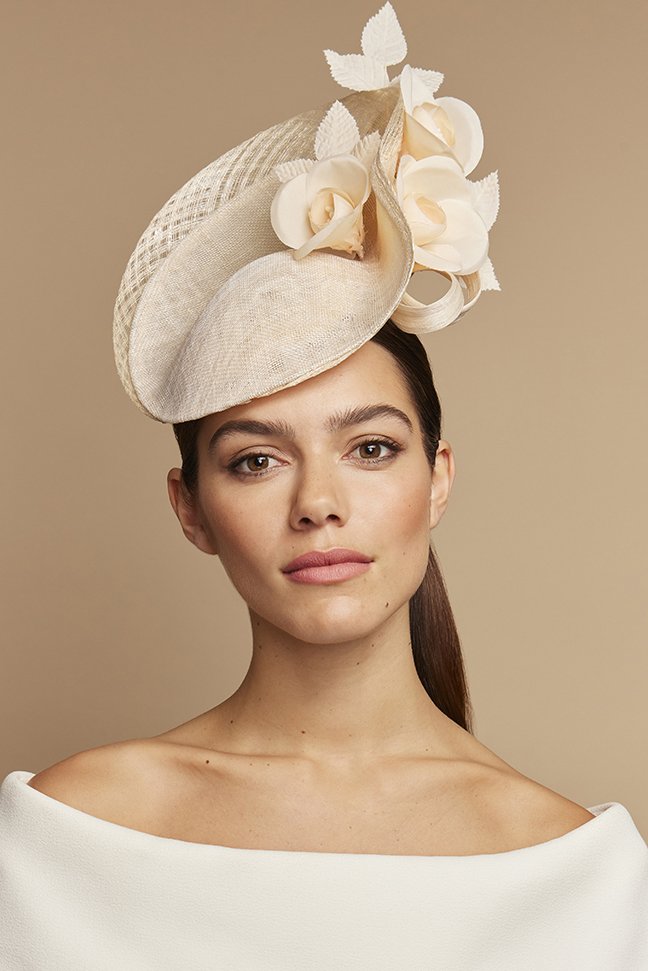 Rose Sculpted Percher Hat/Wedding Hat/Designer Hat/Occasion Hat