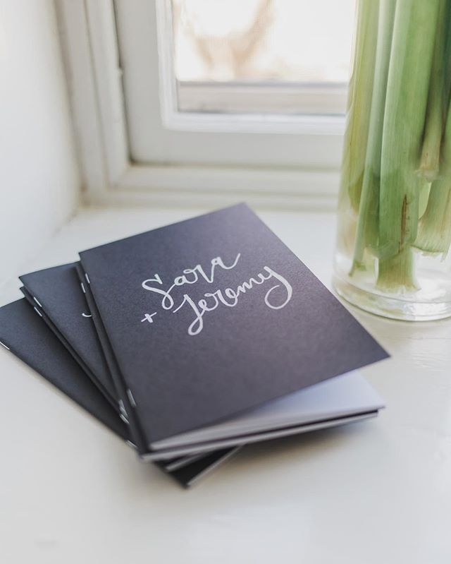 A personalized notebook for the couples that attended @beyondthevowsmovement. // Thanks to @mallorymcclurephotography + @sparrowandlace #beyondthevowsmovement #calligraphy #moderncalligraphy #handlettering #notebook #journal