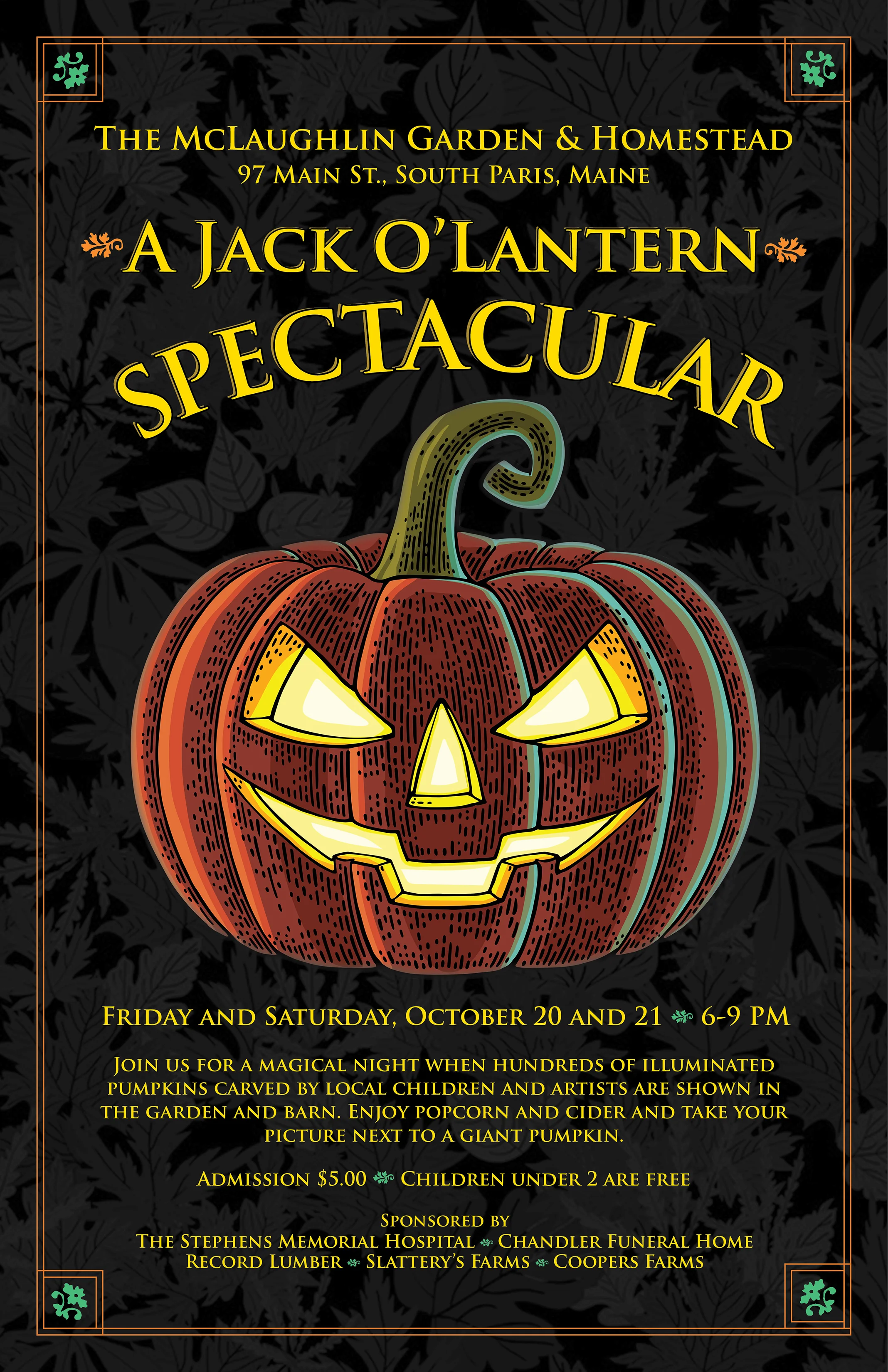 Event poster for McLaughlin Garden & Homestead South Paris, Maine