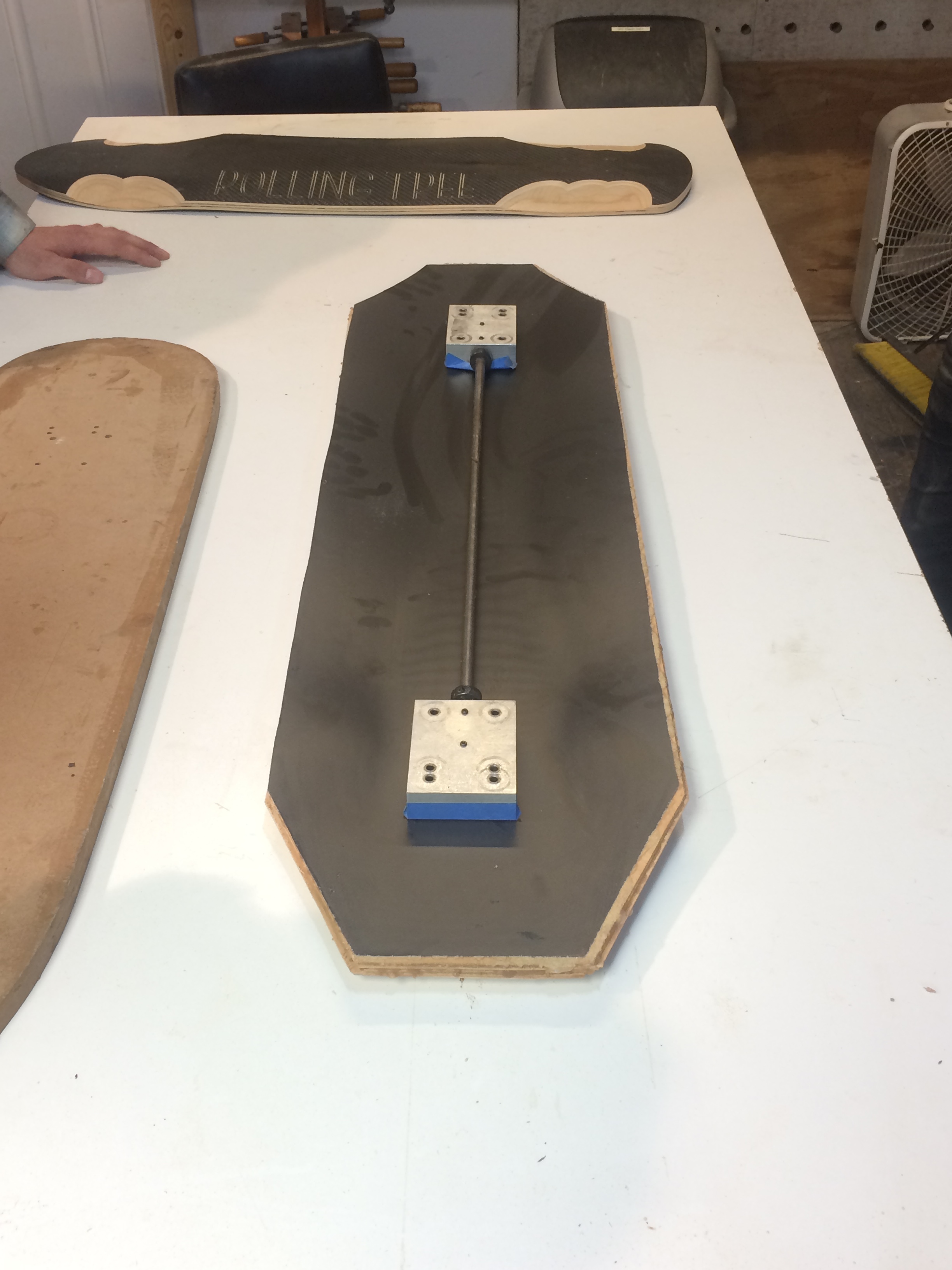 Glued up longboard at Rolling Tree.