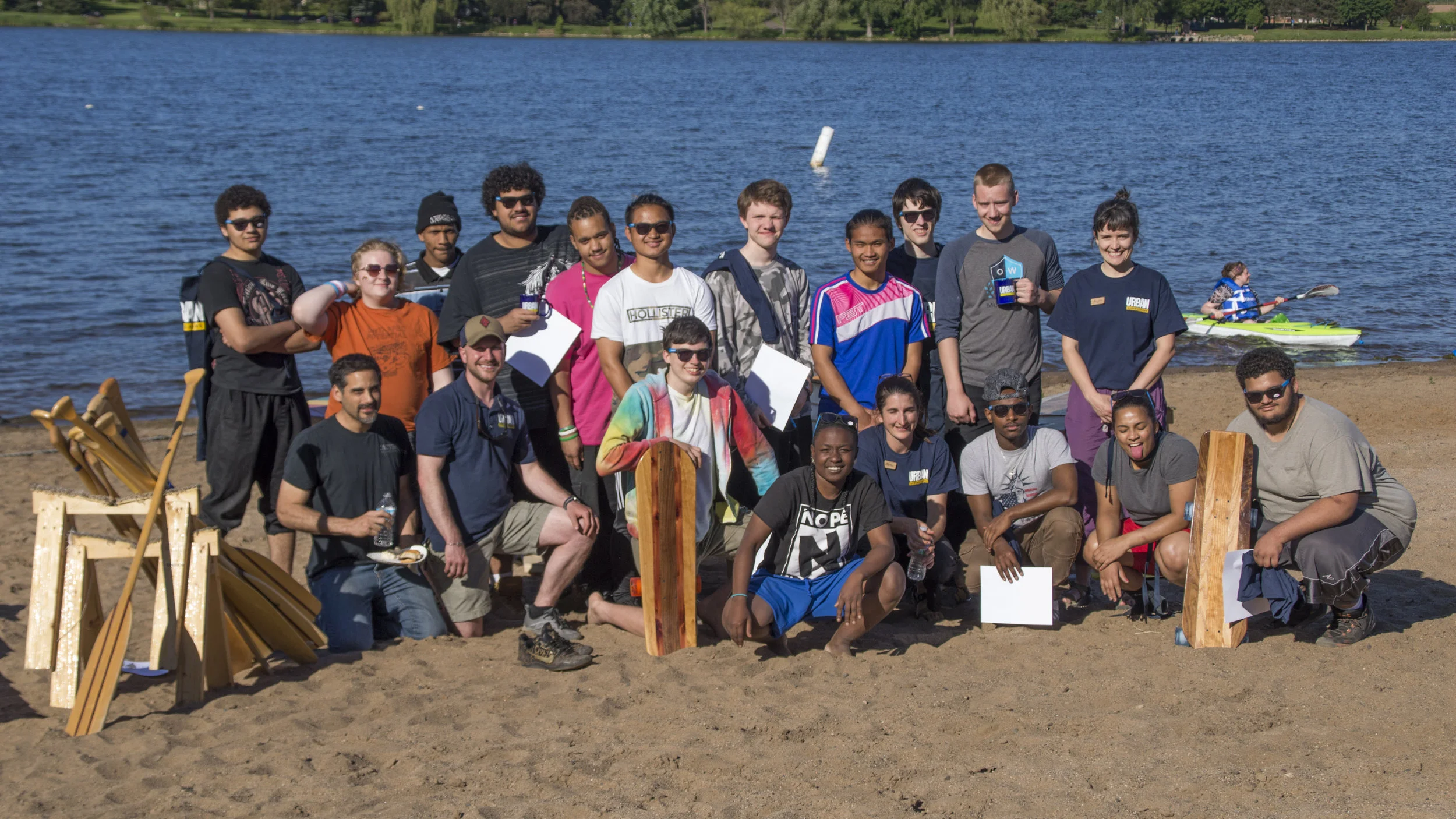 A graduation & boat launch at Lake Phalen.