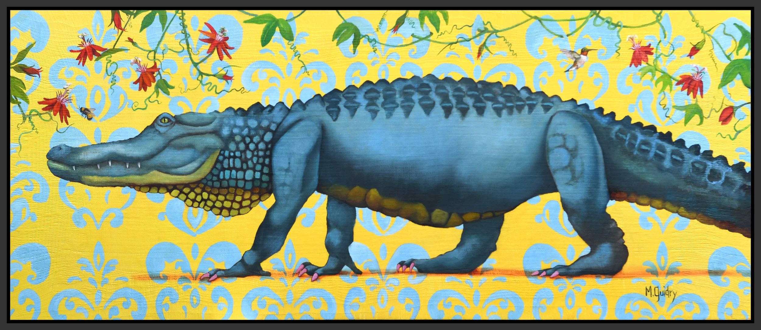 Walking-meditation-#3-alligator-painting-m-michael-guidry-new-orleans-louisiana-artist-jazz-fest-bumble-bee-painter.jpg