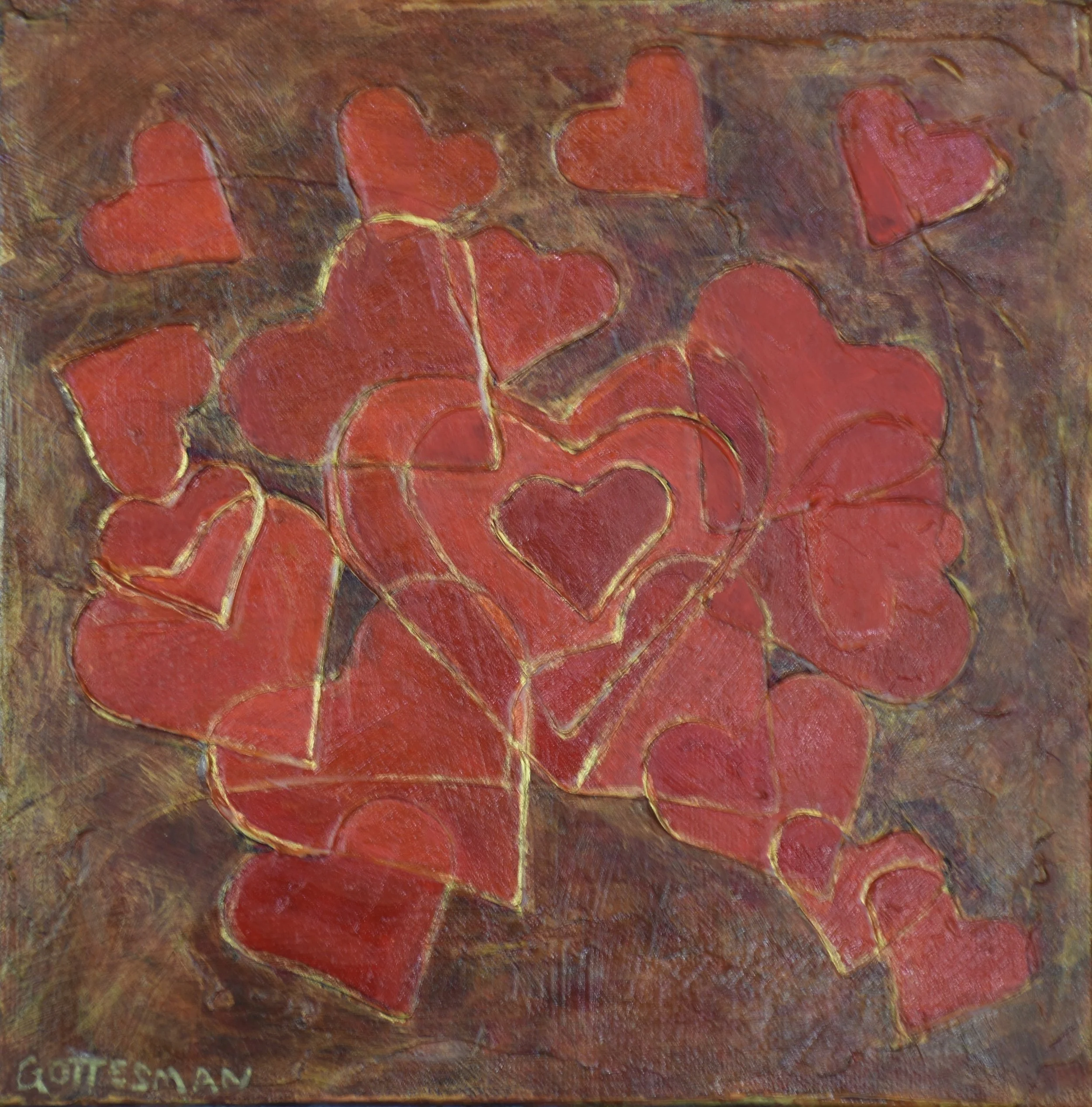 Love Is All Around #2 - acrylic - 12 x 12 - $180