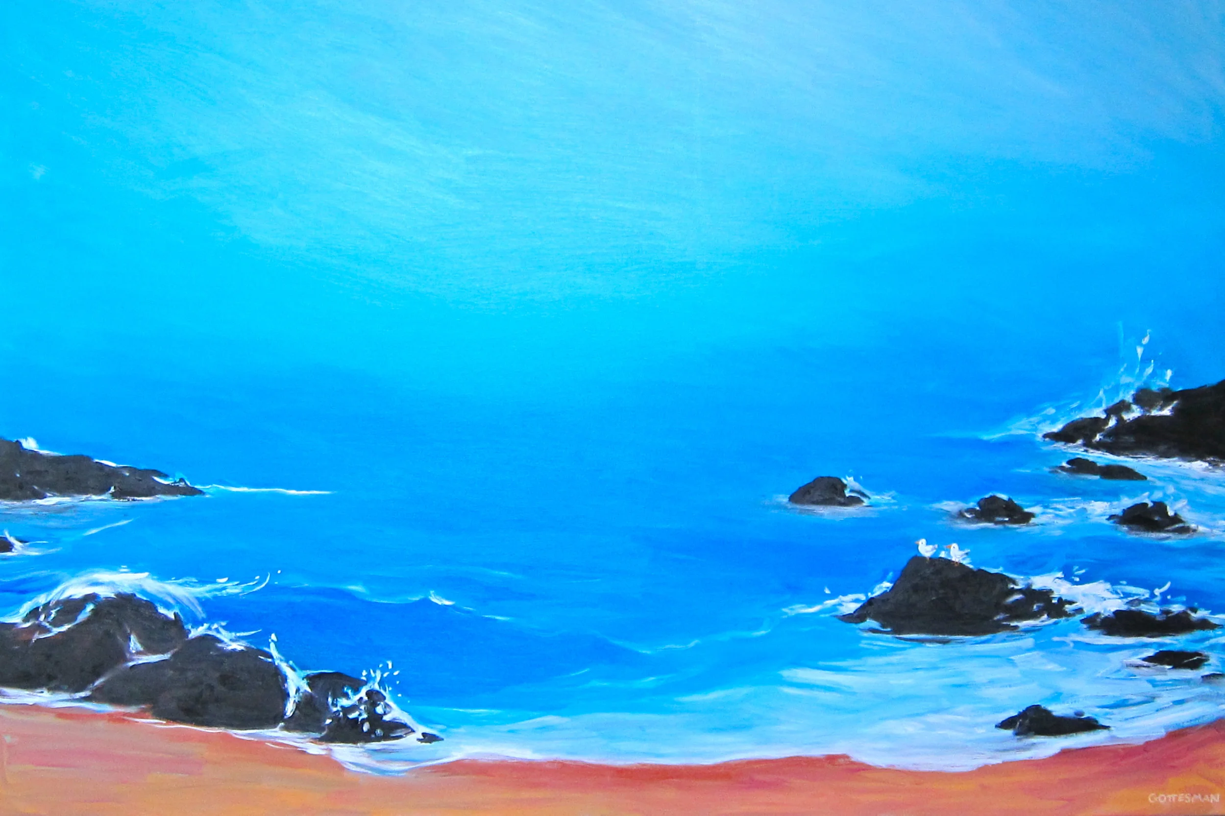 Meeting at the Edge , oil, 36 x 48