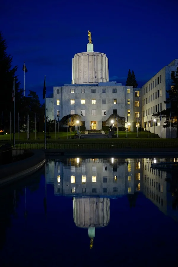 Oregon Capitol Building at Dusk. Fuji X-E1. 18-55mm.