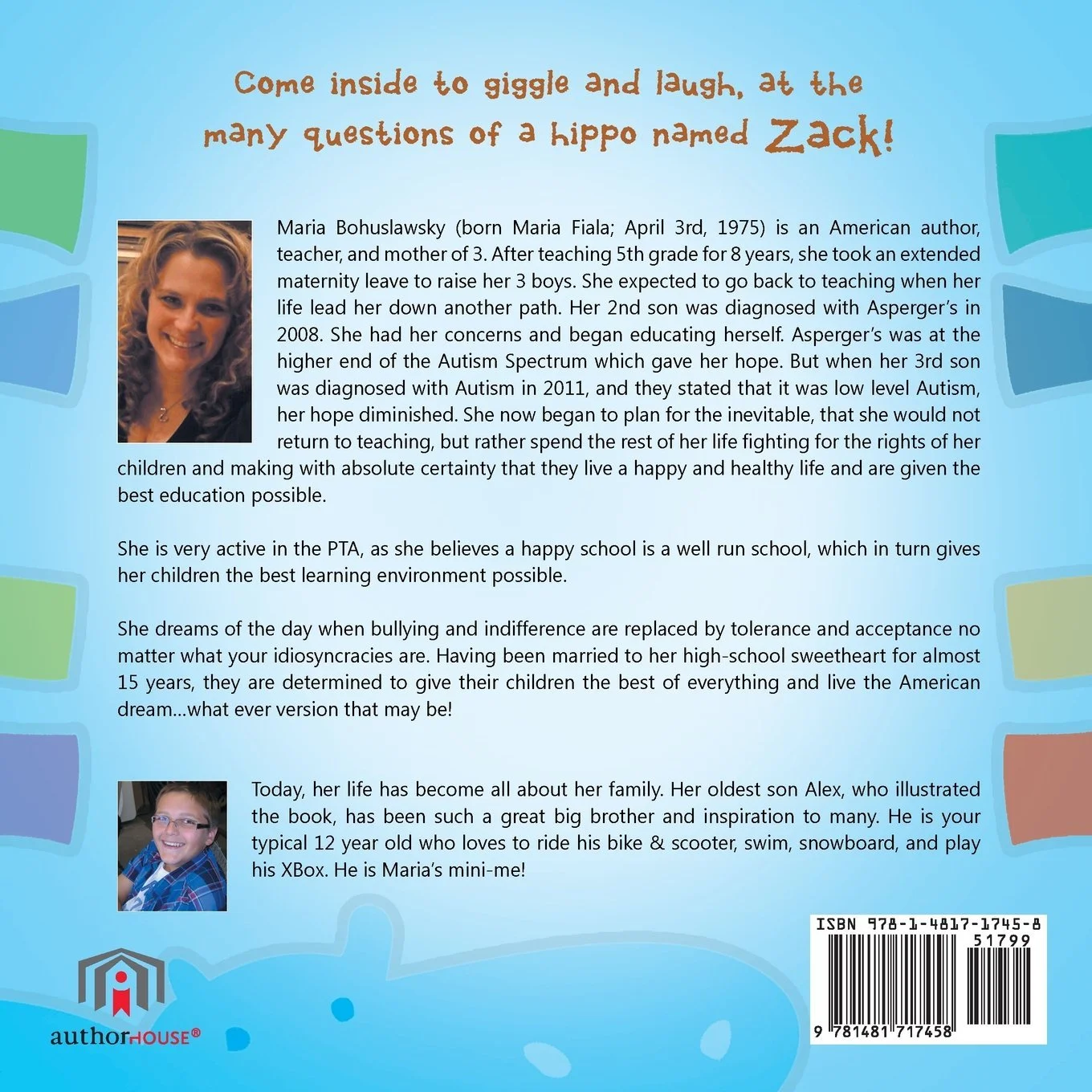 Back cover of the book Zack