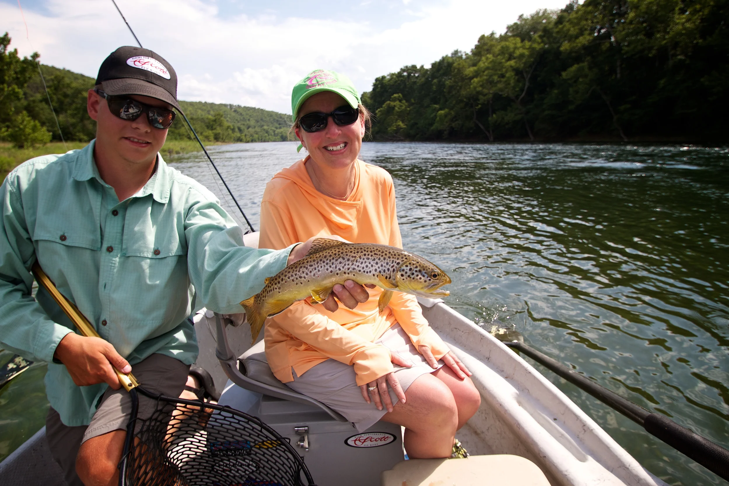 Kris got to get her first few browns on dry flies as well!