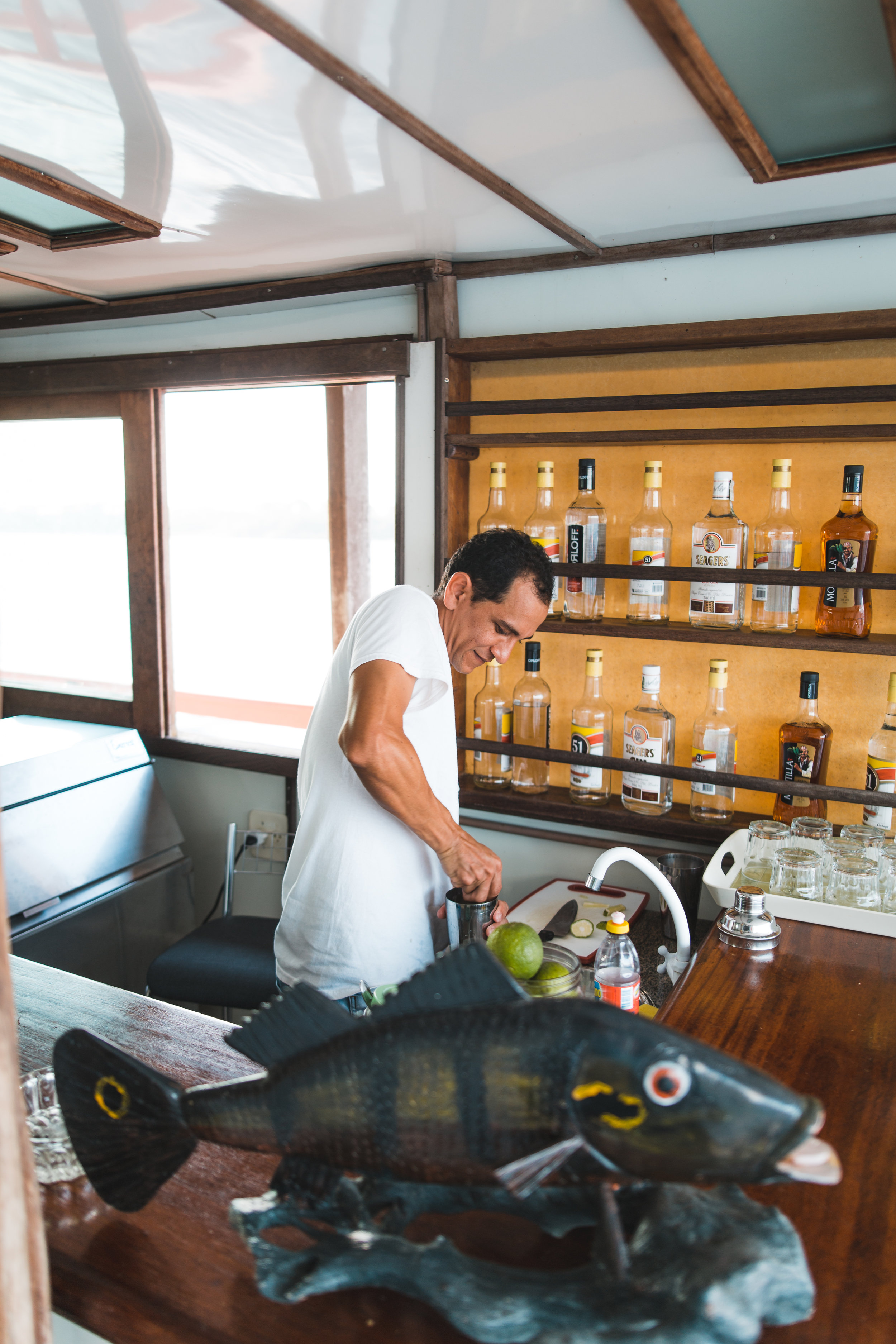Biro, or “Beetle,” mashing up a Brazilian favorite drink, the Capirinha.