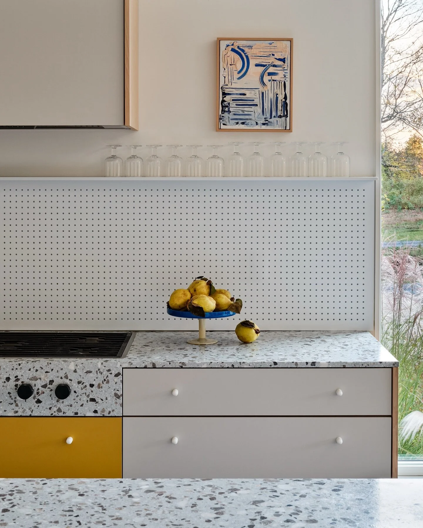 Clean lines and brilliant colors distinguish this upstate ‘country’ kitchen. Aglow with life, it’s the heart of the home. 
Featured in @nytimes 
Interiors & Interior Architecture: @lyonsstudio
Exterior Architecture: @built_nar