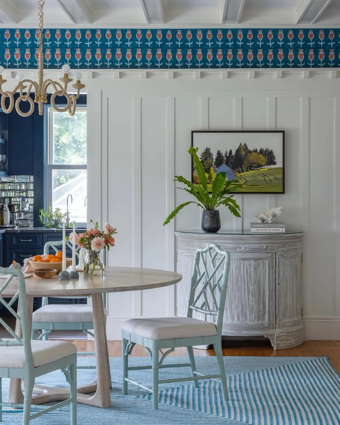 1893 Beachside Victorian 
An eclectic and lively coastal scheme brought to life by the @northforkdesignco team, while honoring the architecture with @tuckerarchitecture.
Noteworthy pieces rounded out the design from the @northforkdesignco X @huston
